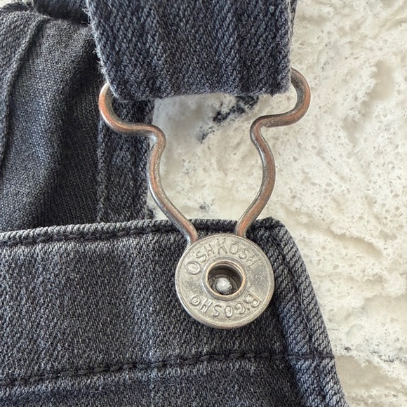 OshKosh Size 7 Black Denim Overall Shorts - Picture 7 of 9